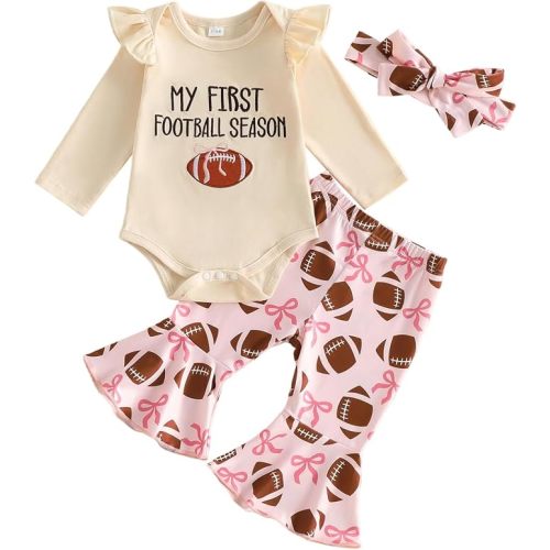 Newborn Baby Girl Clothes Long Sleeve Letter Romper Flare Pants Infant Fall Winter Outfits 0 3 6 9 12 18 Months