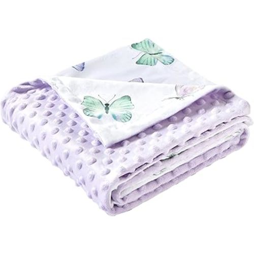 iEvolve Baby Nursery Bed Blankets Ultra Soft Double Layer Mini Blanket Minky Blanket Receiving Blankets Shower Gifts(30"*40",Butterfly)