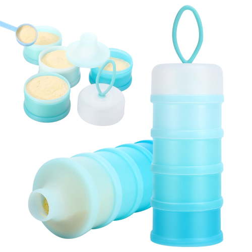 Abaima 2 Pack Baby Formula Dispenser On The Go, 4 Layers Non-Spill Stackable Formula Dispenser, Portable Baby Feeding Travel Storage Container for Snack, Oatmeal, Candy, Nuts