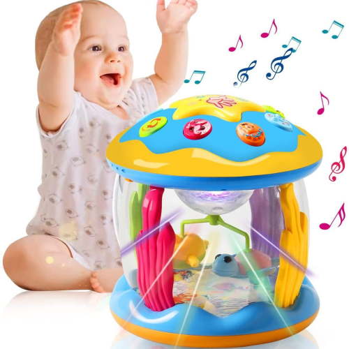 Baby Toys 6-12 Months, Ocean Projector Light Up Toys Musical Baby Toys for 12-24 Months Crawling Learning Tummy Time Infant Toys for 1 2 3 Year Old Toddlers Boys Girls Gifts