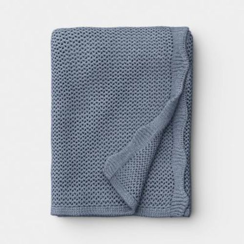 Knit Throw with Scalloped Edge Chicory Blue - Threshold™