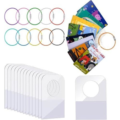 Card Holder for Yoto Cards Rings and Tabs 200 PCS Self Adhesive Tabs with 10 Loops Kids Travel Carrier of Yoto Accessories Card Holder Organizer Storage Case