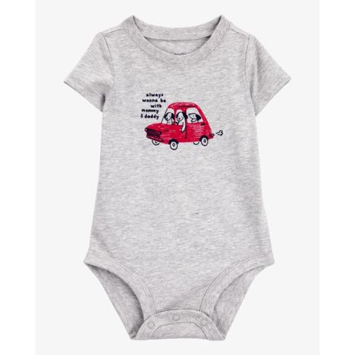 Baby Always With Mommy And Daddy Dog Short-Sleeve Bodysuit - Gray - Carter's | Carter's