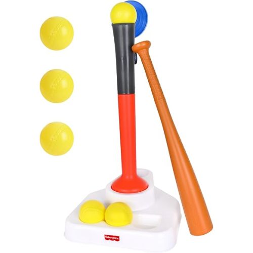 Fisher-Price™ Grow-to-Pro 2-in-1 Tee Ball Set for Toddlers & Kids, Height Adjustable Batting Practice & Outdoor Play Toy, Ages 18+ Months
