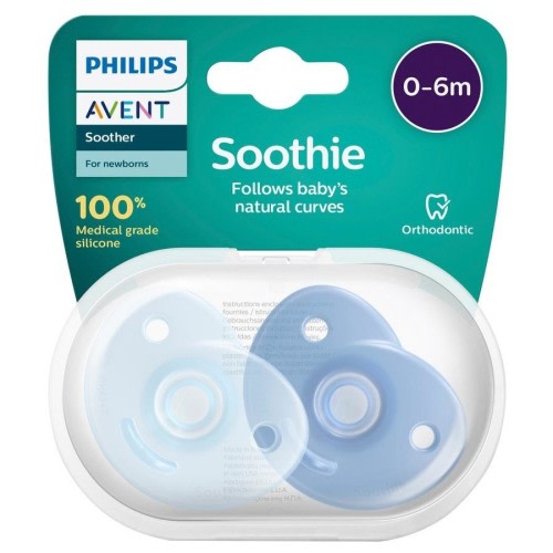 Avent Soothie Blue 0-6 Months 2 Pack