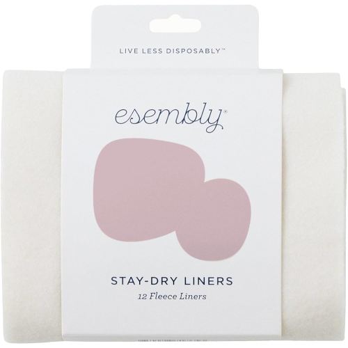 Esembly Cloth Diaper Stay-Dry Fleece Diaper Liner, Moisture-Wicking, Keeps Baby Dry, Prevents Staining, Protects Diaper, Easier to Clean, Washable, Reusable, Super-Soft, 12-Pack, One Size