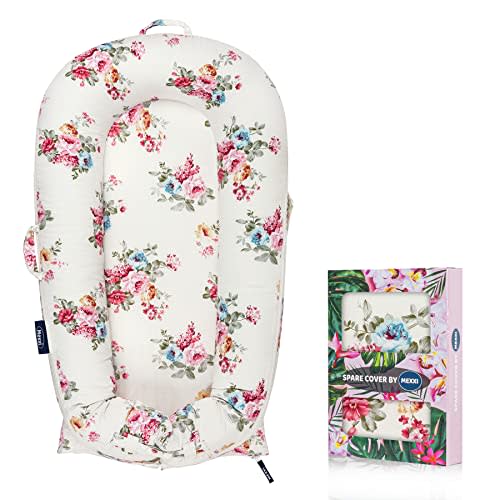 Infant Lounger Baby Nest Replacement Cover | Hypoallergenic | Premium | [Fits Dockatot Deluxe+] (Cover Only) (Roses)