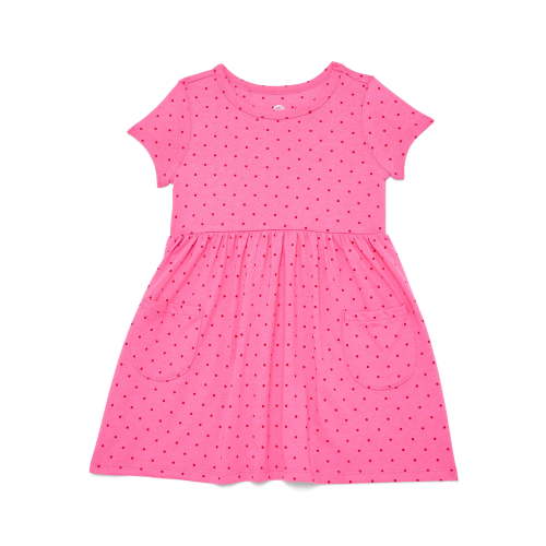 Wonder Nation Baby and Toddler Girls Play Dress with Short Sleeves, Sizes 0/3M-5T