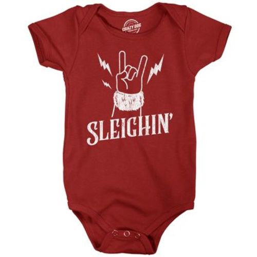 Sleighin Baby Bodysuit Funny Sarcastic Santa Claus Graphic Novelty Jumper For Infants - Crazy Dog Baby Bodysuit Gift For Christmas Red 6 Months