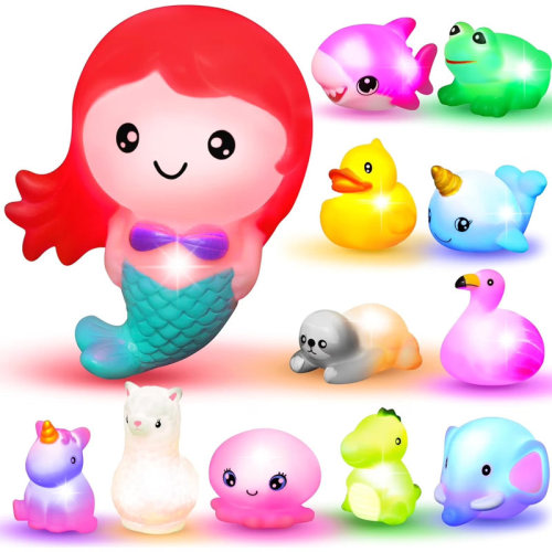 Joyin 12Pcs Light Up Bath Toys LED Mermaid Bathtub Toy | Wayfair