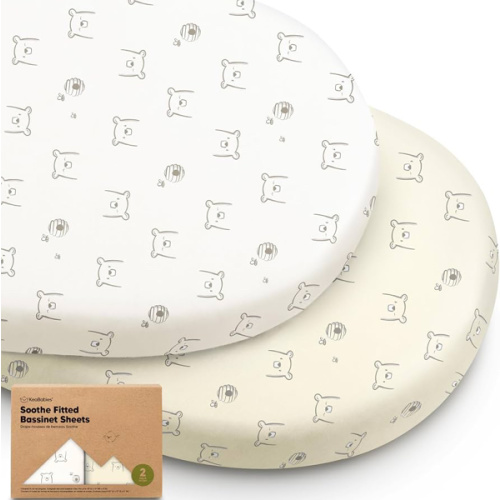 Amazon.com: 2pk Organic Baby Bassinet Sheets Boys, Girls, Fitted Sheet (Bumble Bear) | 100% Cotton Bassinet Mattress Sheets, Compatible with Halo Bassinest Swivel Sleeper, Graco, Baby Delight, Universal Fitted