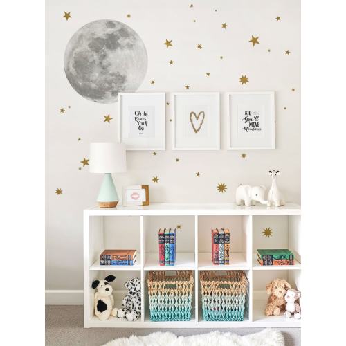 Moon and Stars Wall Decals: Peel and Stick Kids Room Decor
