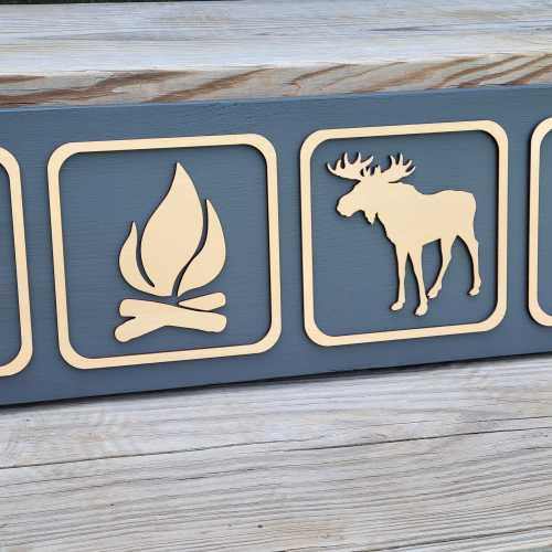 National Park Icon Sign, Laser Cut Camping Decor, Great Gift for Hikers and Kayakers, Nursery Decor for Baby's Room