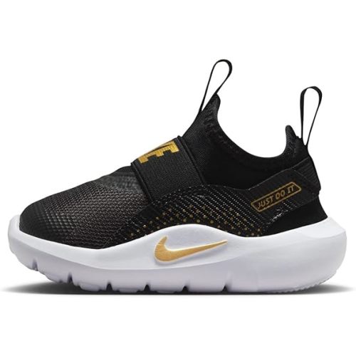 Amazon.com | Nike Baby/Toddler Flex Runner 4 Shoes, Black/Metallic Gold-White, 9C | Sneakers