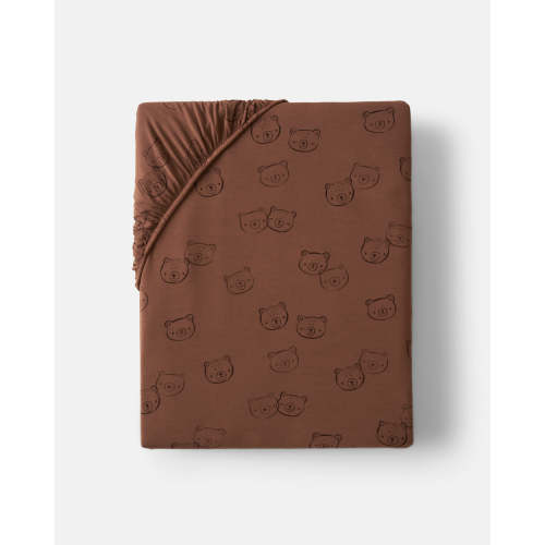 Teddy Tracks Fitted Crib Sheet | Little Sleepies