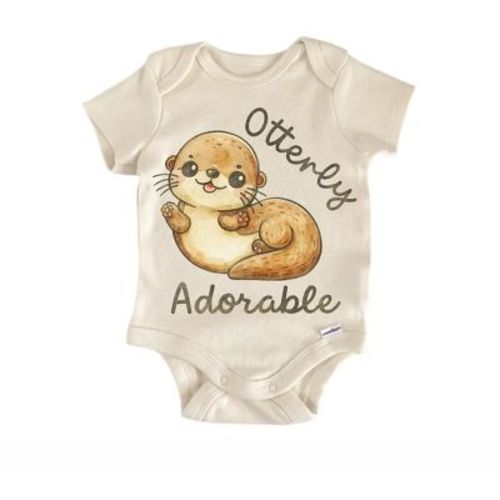 Otter Otterly Adorable Newborn Baby Bodysuit Natural Newborn