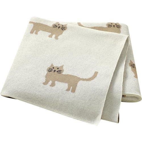Hadetoto Baby Blankets for Boys and Girls, Newborn Knitted Cotton Swaddle Blankets Neutral Crochet Receiving Blanket, Baby Essentials, Registry & Gift, 40 x 30 inches