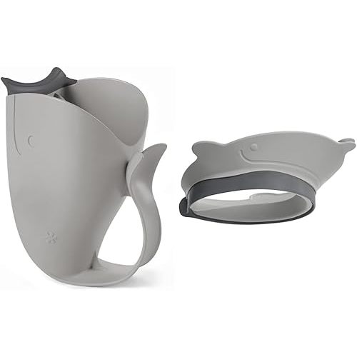 Skip Hop Baby Bath Gift Set with Moby Tear-Free Waterfall Rinser and Shower Visor, Grey