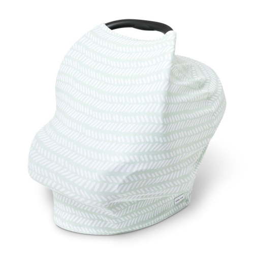 Simka Rose | 6-in-1 Baby Nursing Cover & Car Seat Canopy | Breathable, Washable & Stretchy | For Infant Boy, Girl or Gift | 36” x 40” | Sage Chevron