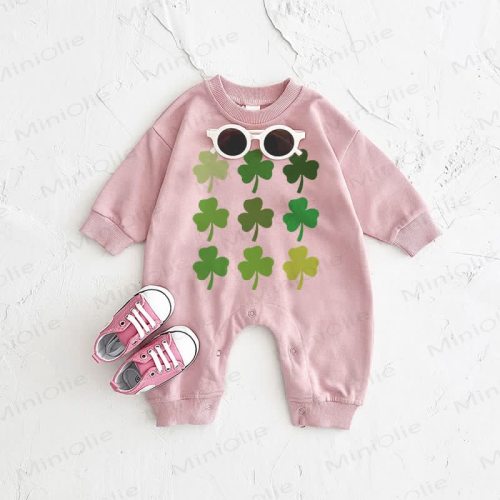 Baby Lucky Clover Pink Romper