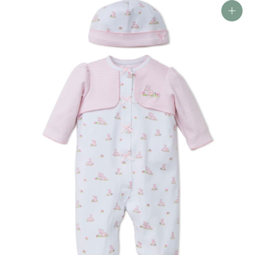Baby Bunnies Footed One-Piece And Hat