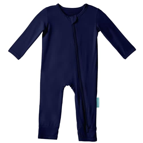 PurComfy Baby Long Sleeve Romper Jumpsuit, Premium Soft Rayon One Piece Pajamas Boy Girl 2-Way Zipper Coverall Sleeper