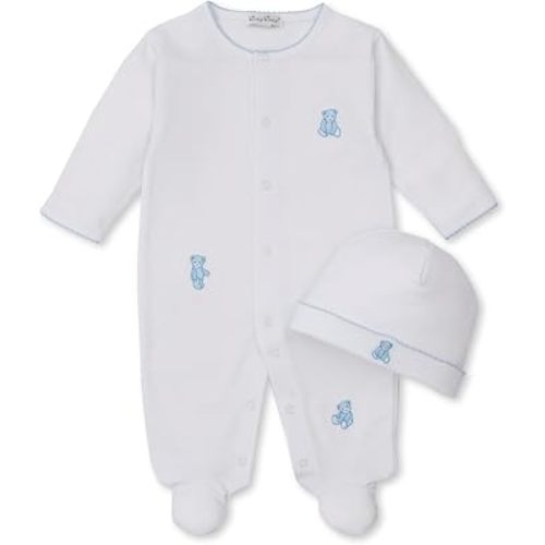 kissy kissy Baby Boys and Girls 100% Pima Cotton Teddy Bears Footie and Hat Set