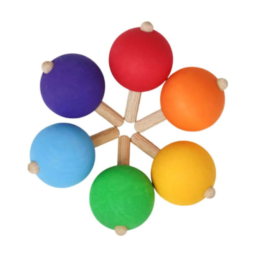 GRIMM'S SPIEL & HOLZ
Rainbow Spinning Tops - Set of 6