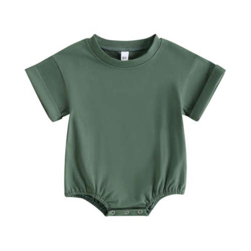 0-3m Green ELI T-Shirt Onesie - Hazel & Bo