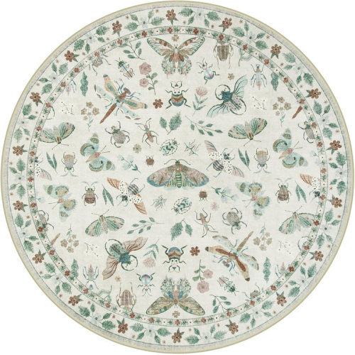 Goldene Animal & Insect Machine Washable Area Rugs with Non-Slip Backing for Living Room, Dining Room, Bedroom