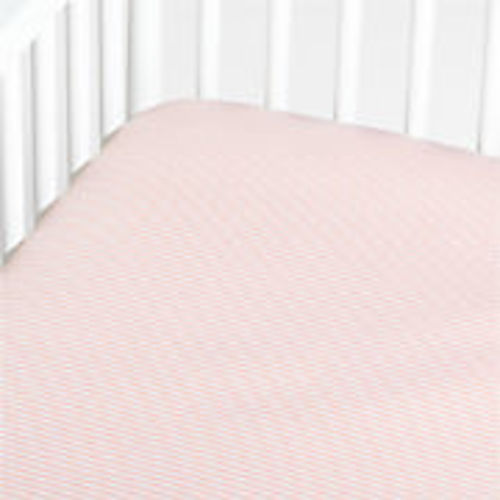 Baby's First Pink Stripe Organic Cotton Jersey Baby Crib Fitted Sheet + Reviews | Crate & Kids