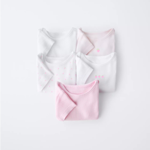 FIVE-PACK OF STRAWBERRY BODYSUITS - Pink | ZARA United States