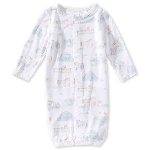 Angel Dear Baby Boys Bamboo Farm Animal Party Convertible Gown