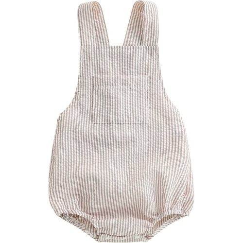 Sasaerucure Infant Baby Girl Boy Romper Bodysuit Striped Sleeveless Jumpsuit Overalls One Piece Outfit Summer Clothes