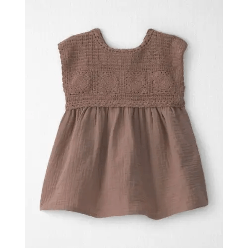 Baby Girl Organic Cotton Gauze Crochet Dress - Little Planet | Carter's
