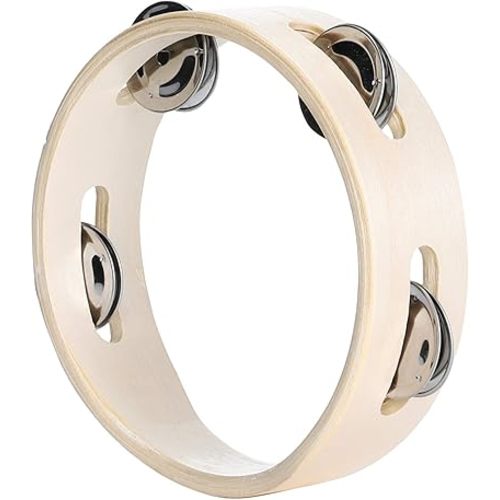 Tambourines for Kids Hand Held 6 inch Tambourine Ring Metal Jingles Percussion Musical Educational Hand Instrument for KTV Party Kids Games (6 inch ring)