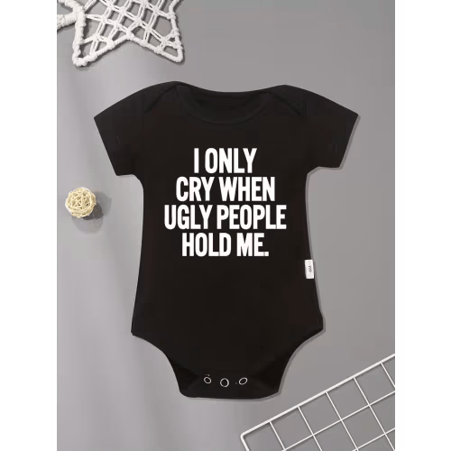 cry hold letter print baby onesie soft - Temu