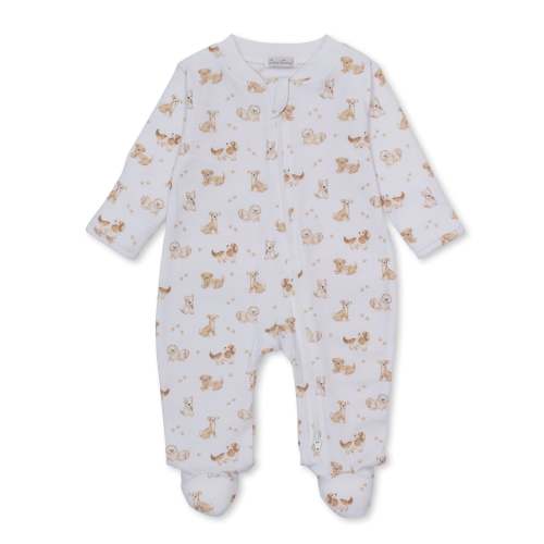 Puppy Paws Brown Zip Footie
