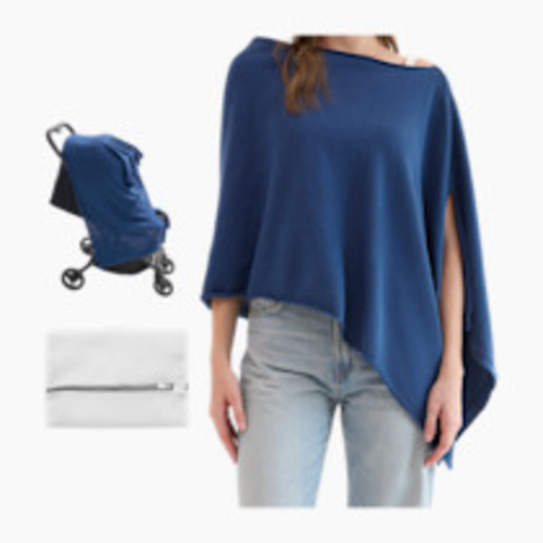 Momcozy Nursing Cover - Muti-Use Privacy Poncho - Dark Blue