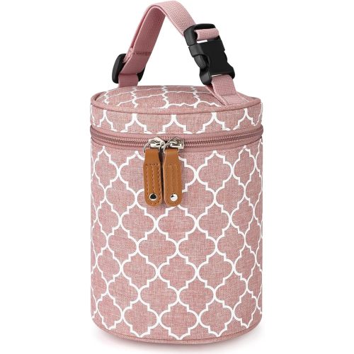 Baby Bottle Insulation Bag Baby Food Feeding Bottles Thermal Bags Insulated Milk Container Insulated Tote Cooler Travel Heater Portable Polyester (Pink)