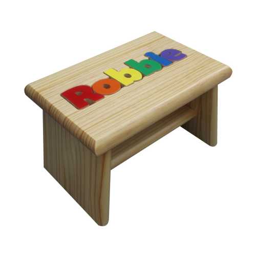 Puzzle Name Stool Personalized with Custom Colors