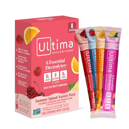 Ultima Replenisher Electrolyte Sugar Free Drink Mix Summer Splash Variety, Powdered Hydration Packets, 8 Count Packets, 1.0 oz