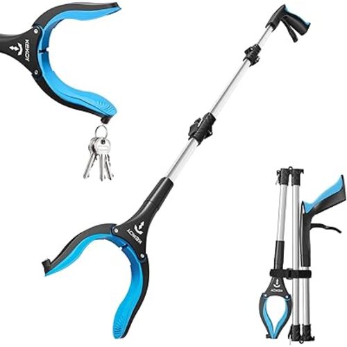 Kekoy 36inch Grabber Reacher Tool for Seniors, Foldable Reacher Grabbers Pickup Stick with Anti-Slip 360° Rotating Jaw, 4" Wide Extended Claw with Magnet for Disabled, After Surgery Recovery
