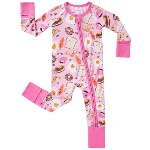 pureborn Baby Infant Boys Girls Sleeper Snug Fit Viscose from Bamboo Pajamas Zipper Pjs 0-24 Months