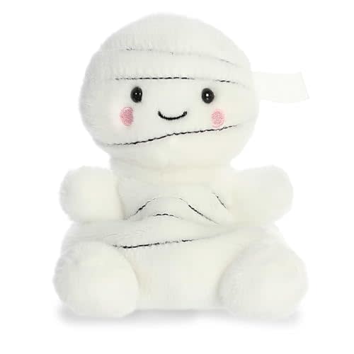 Aurora® Spooky Palm Pals™ Brendan Mummy™ Stuffed Animal - Pocket-Sized Play - Collectable Fun - White 5 Inches