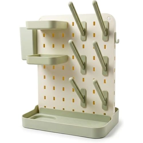 Baby Bottle Drying Rack, DIY Large Vertical Bottle Dryer Rack Holder, Detachable Space Saving Countertop Drying Rack Baby Accessory (Green)