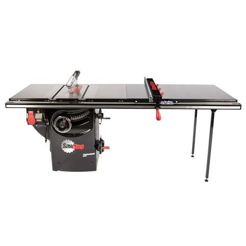 SAWSTOP Professional Cabinet Saw, 3HP, 52” Professional T-Glide Advance Rip Fence, Rails & Extension Table (PCS31230-ATGP52)