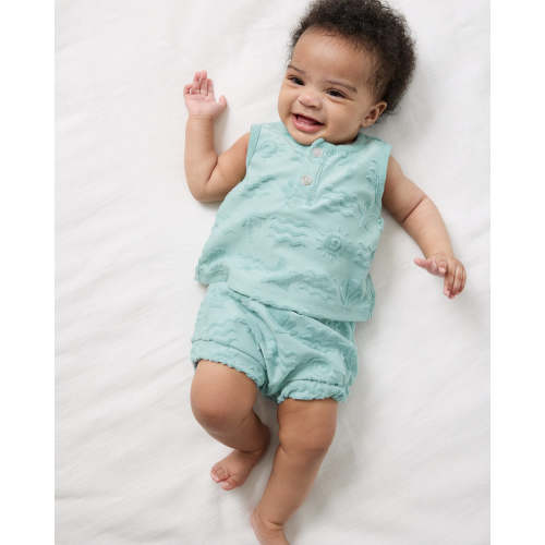 Coastal Rays Henley Tank Set | Little Sleepies
