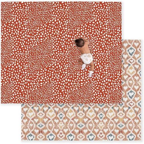 JumpOff Jo Foldable Foam Play Mat – Large Waterproof Baby & Toddler Activity Floor Mat, Double-Sided 70 x 59 Inch Play Surface