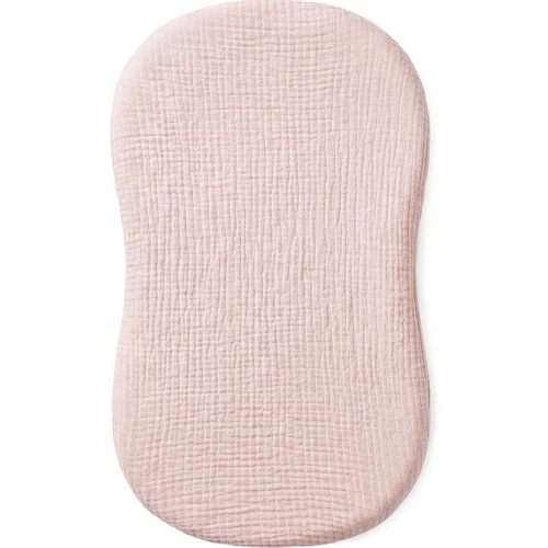 Muslin Bassinet Sheet Compatible with Halo BassiNest Swivel Sleeper - 100% Cotton Hourglass & Peanut Shape Mattress Pad Cover (30"x18"), Breathable & Soft, Boho (1 Pack Pink)